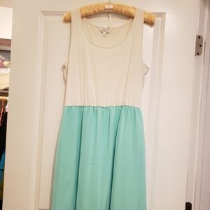 Summer Maxi Dress Green & White.